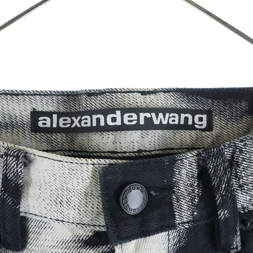 ALEXANDER WANG(アレキサンダーワン) 総柄デニムパンツ ブラック/ホワイト CA00985