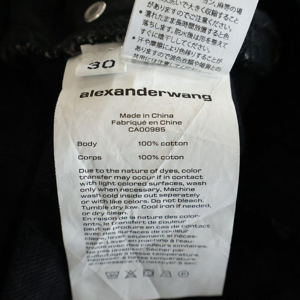 ALEXANDER WANG(アレキサンダーワン) 総柄デニムパンツ ブラック/ホワイト CA00985