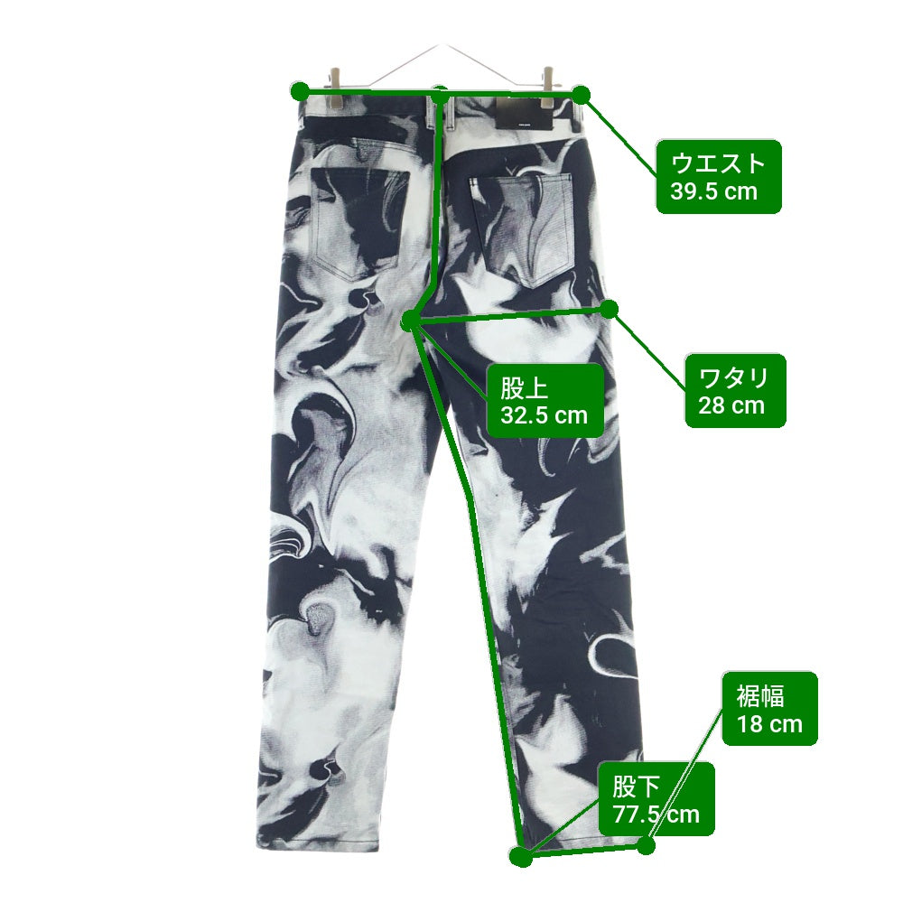 ALEXANDER WANG(アレキサンダーワン) 総柄デニムパンツ ブラック/ホワイト CA00985