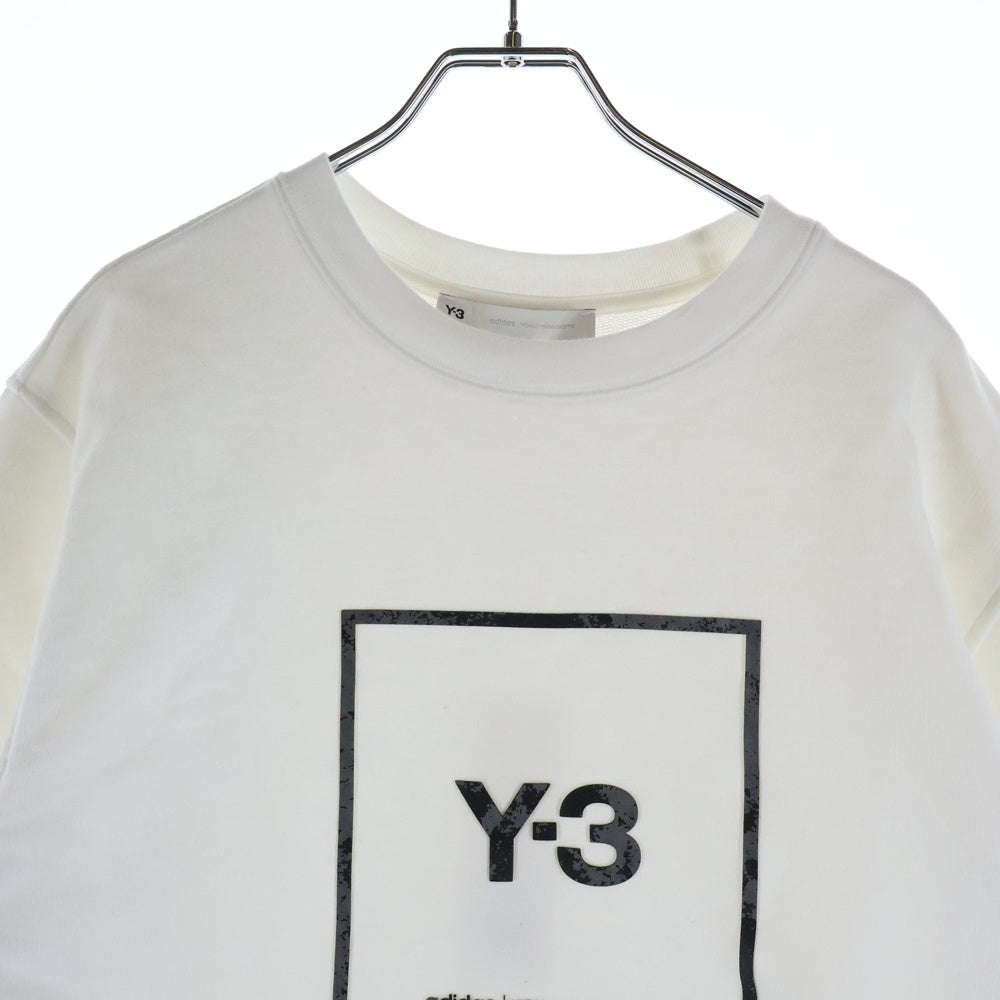 Y-3(ワイスリー) USQ LBL GRPHC スクエアラベル グラフィッククルーネックスウェットトレーナー GV6058 ホワイト