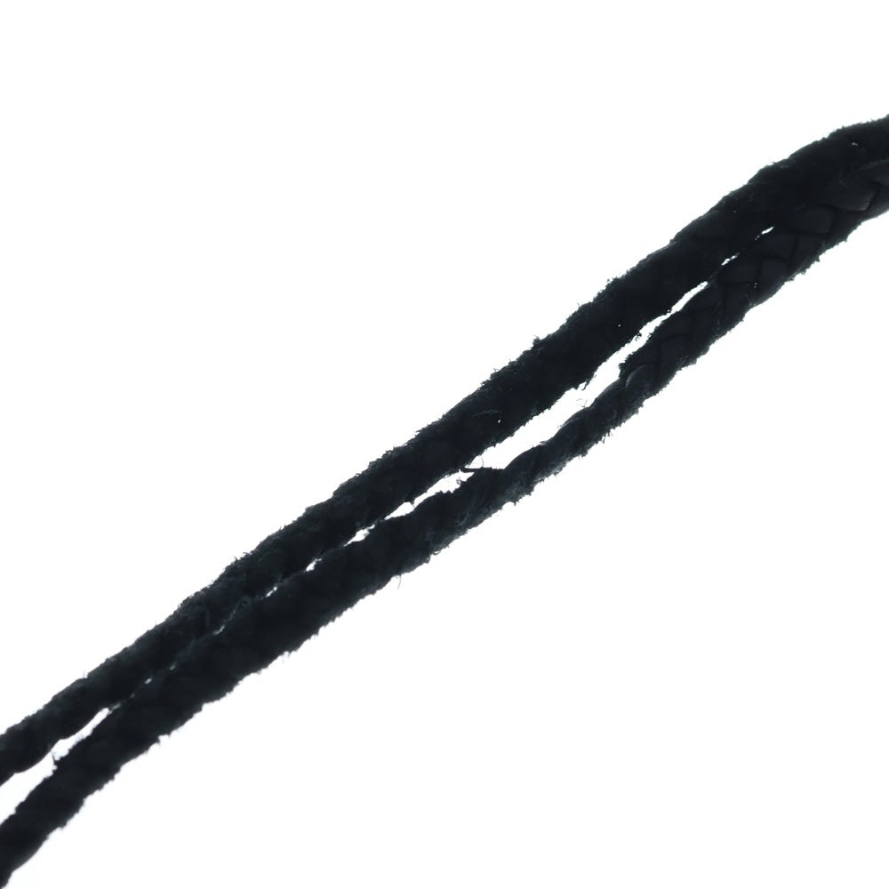 CHROME HEARTS(クロムハーツ) LEATHER BRAID スクロールレザーブレード シルバーネックレス ブラック/シルバー