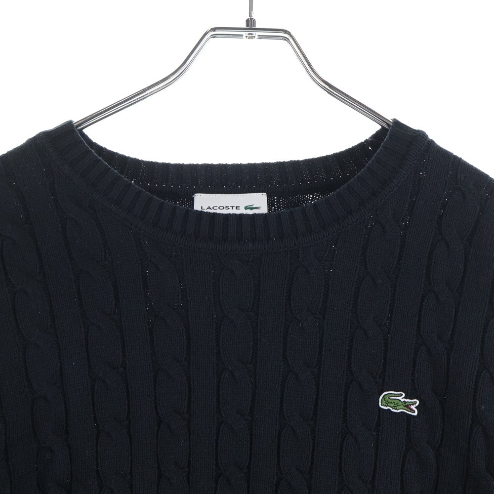 LACOSTE(ラコステ) フロント刺繍 ニット クルーネックニット ブラック