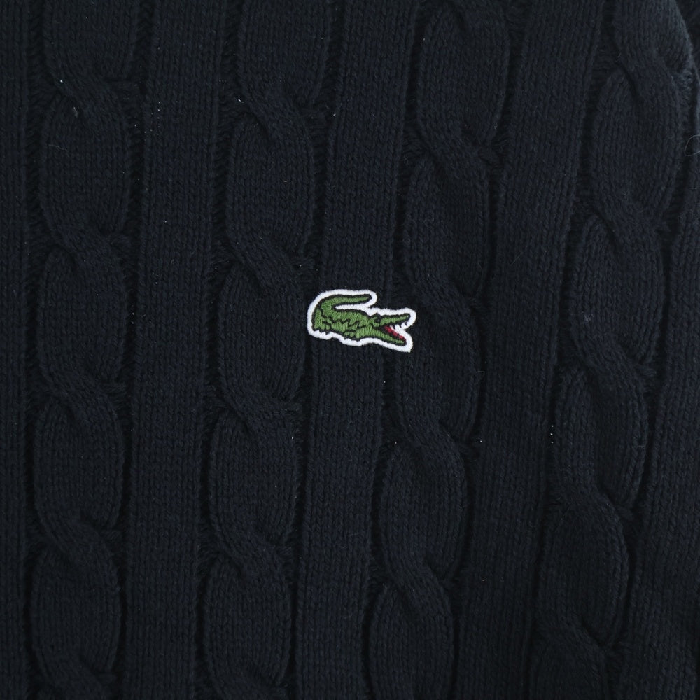 LACOSTE(ラコステ) フロント刺繍 ニット クルーネックニット ブラック