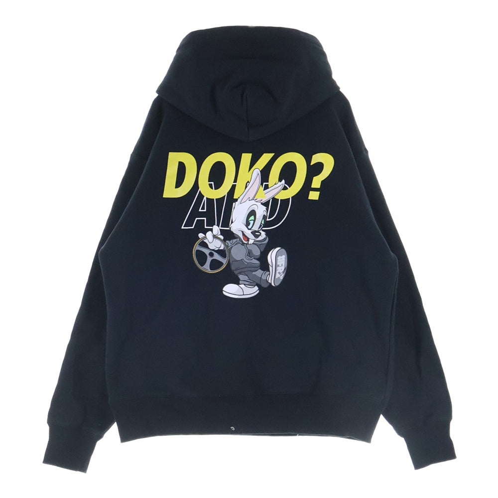 WIND AND SEA(ウィンダンシー) ×FR2 Hoodie ×エフアールツー フロントプリントフーディー プルオーバーパーカー ブラック