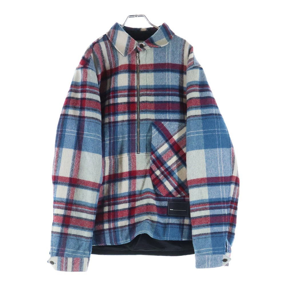 本日のみ値下げ　we11done ウールチェックアノラックブルゾン we11done(ウェルダン) CHECK ANORAK WOOL SHIRT チェックアノラック