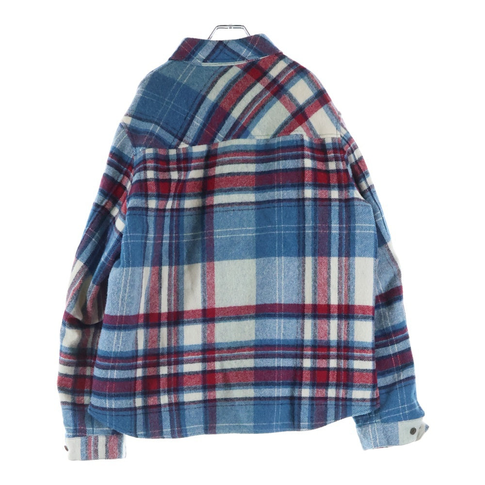 we11done(ウェルダン) CHECK ANORAK WOOL SHIRT チェックアノラック ウールシャツ ブルー/レッド WD-BL3-20-910-U-BL