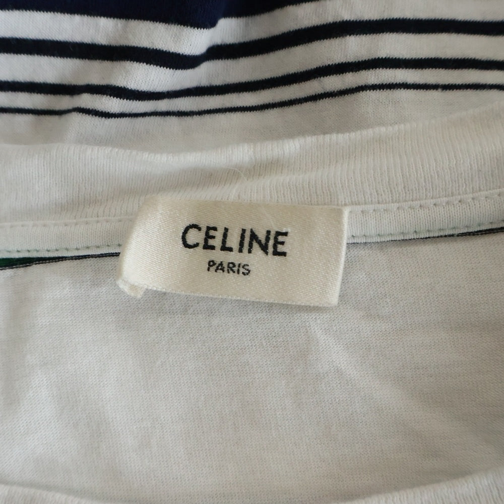 CELINE(セリーヌ) トリオンフ ボーダールーズ 半袖Tシャツカットソー ホワイト 2X04I807M 01MU レディース