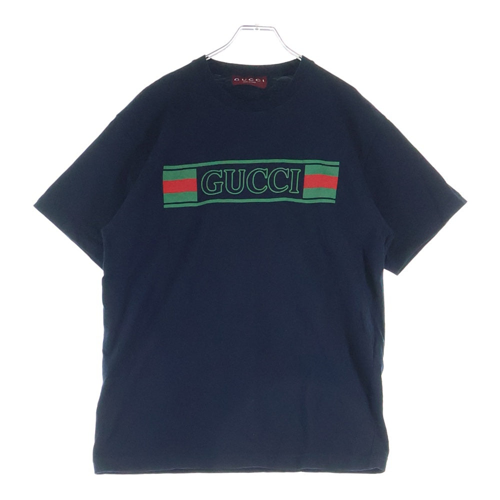 GUCCI(グッチ) 25SS フロントロゴプリント 半袖Tシャツカットソー ブラック 796395 XJG3P