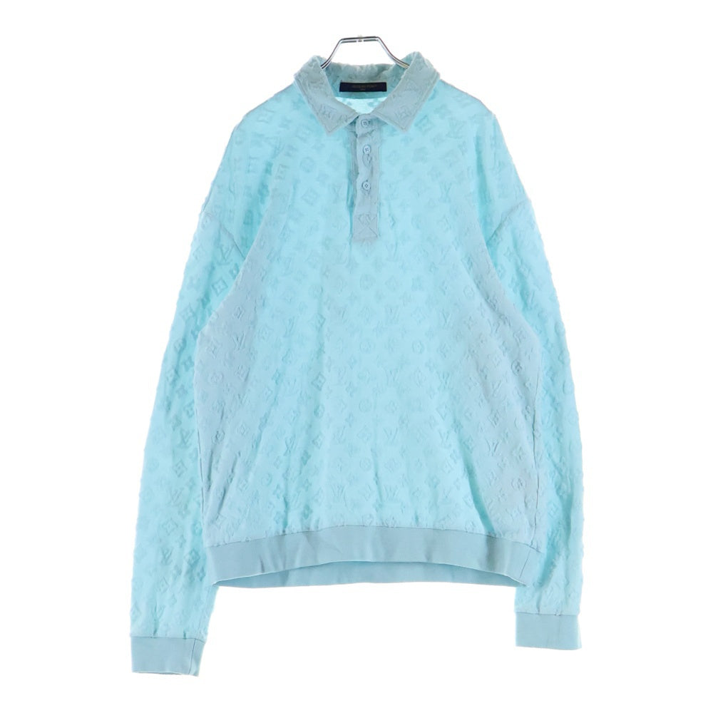 LOUIS VUITTON(ルイヴィトン) モノグラム 総柄 ポロ長袖シャツ M242MM KBZ HRY08W ブルー