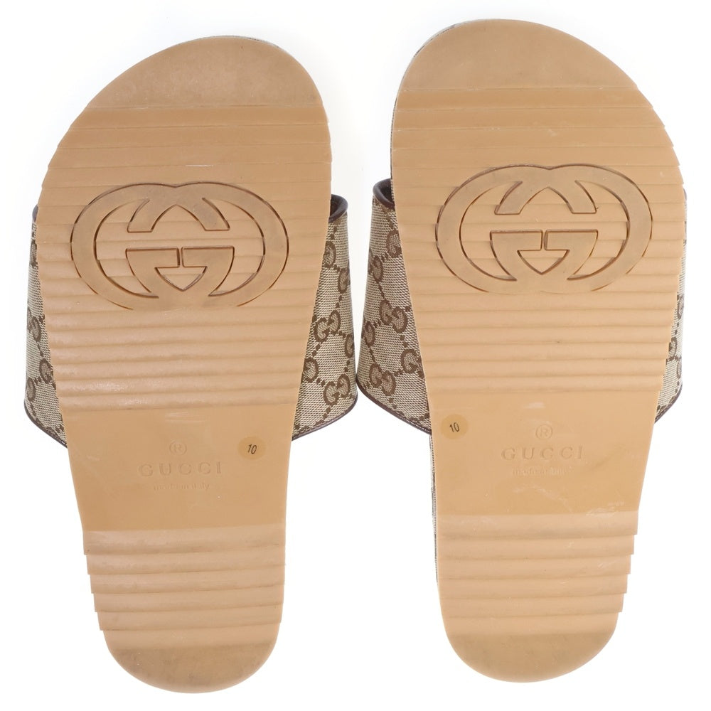 GUCCI(グッチ) GG柄キャンバス スライドサンダルシューズ ブラウン 624695