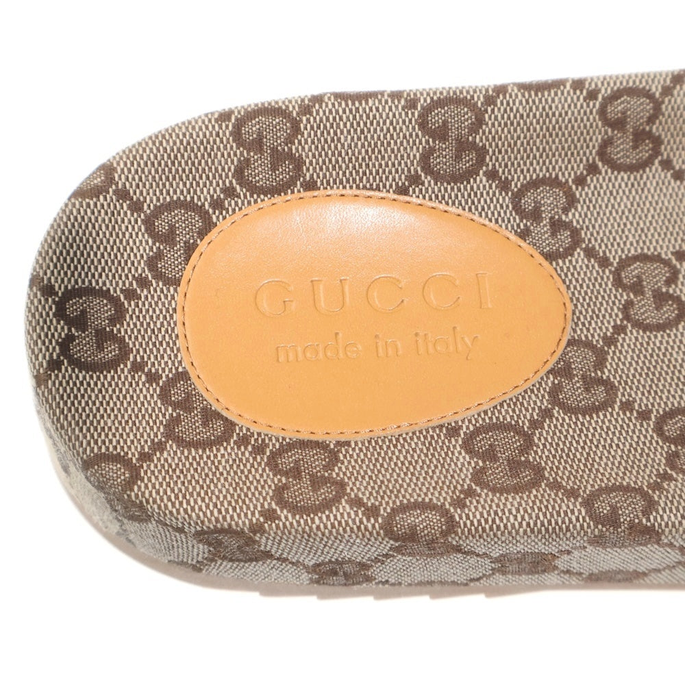 GUCCI(グッチ) GG柄キャンバス スライドサンダルシューズ ブラウン 624695
