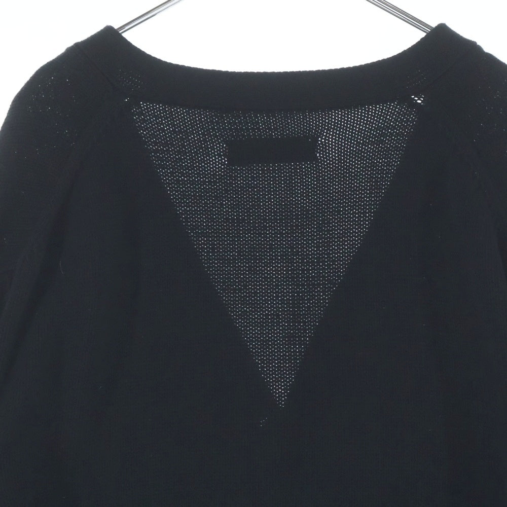 AMIRI(アミリ) フロントロゴ 袖ボーンズ刺繍 ニットカーディガン ブラック