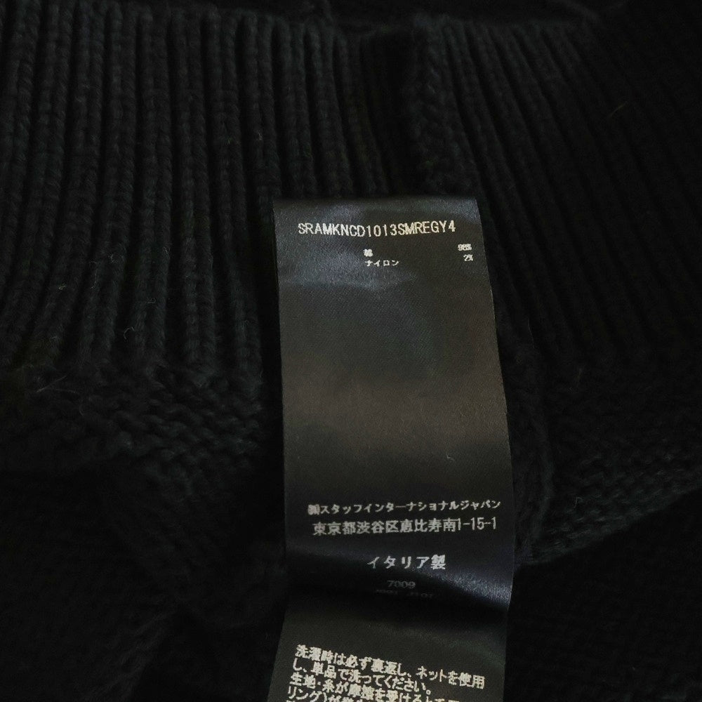 AMIRI(アミリ) フロントロゴ 袖ボーンズ刺繍 ニットカーディガン ブラック