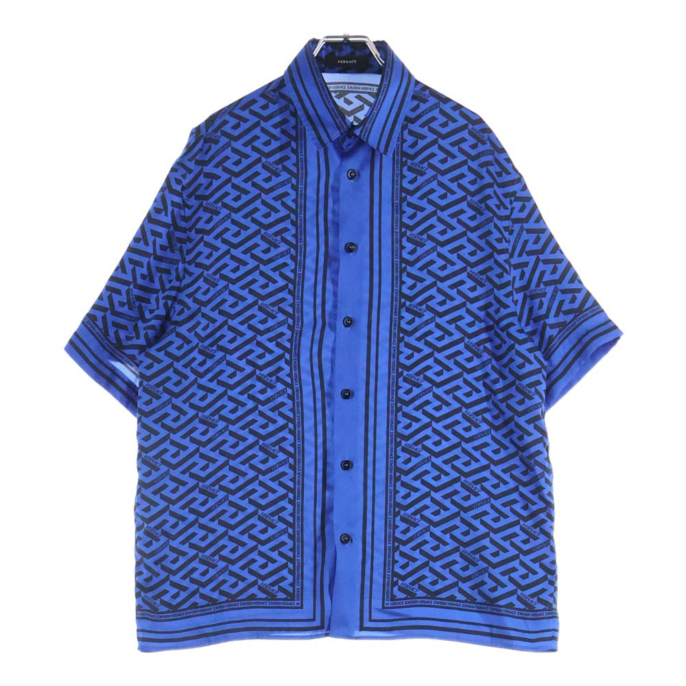 VERSACE(ヴェルサーチ) 総柄 半袖シャツ ブルー 1A07311