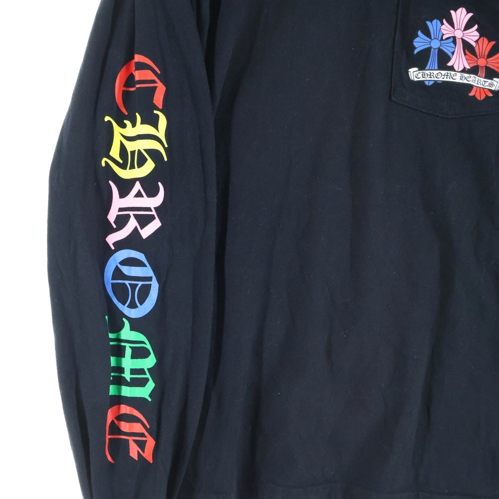 CHROME HEARTS(クロムハーツ) MLTCOL CEM CRS T-SHRT マルチセメタリークロスプリント 長袖Tシャツカットソー ブラック