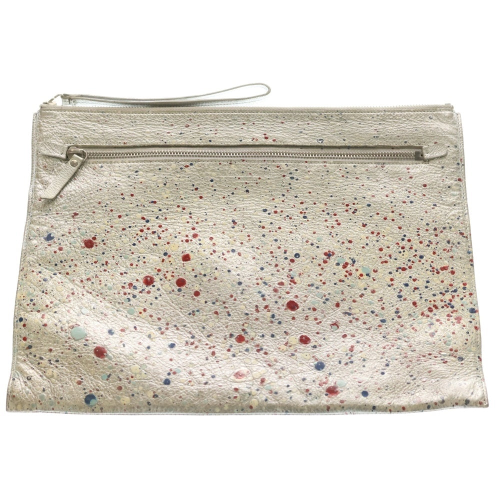 Maison Margiela(メゾンマルジェラ) スプラッシュペイント加工 クラッチバック セカンドバック シルバー