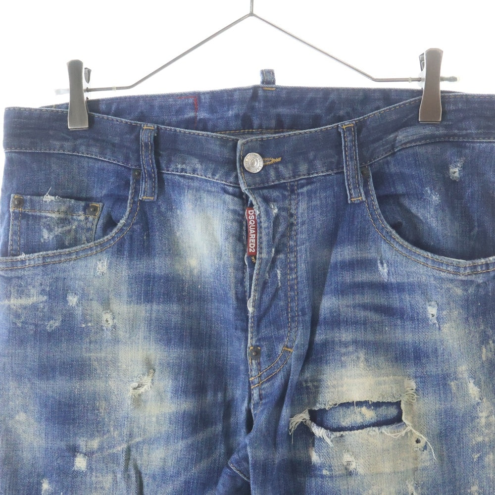 DSQUARED2(ディースクエアード) 22SS SKATER JEANS スケータージーンズ ダメージ加工デニム インディゴ S74LB1042-S30342