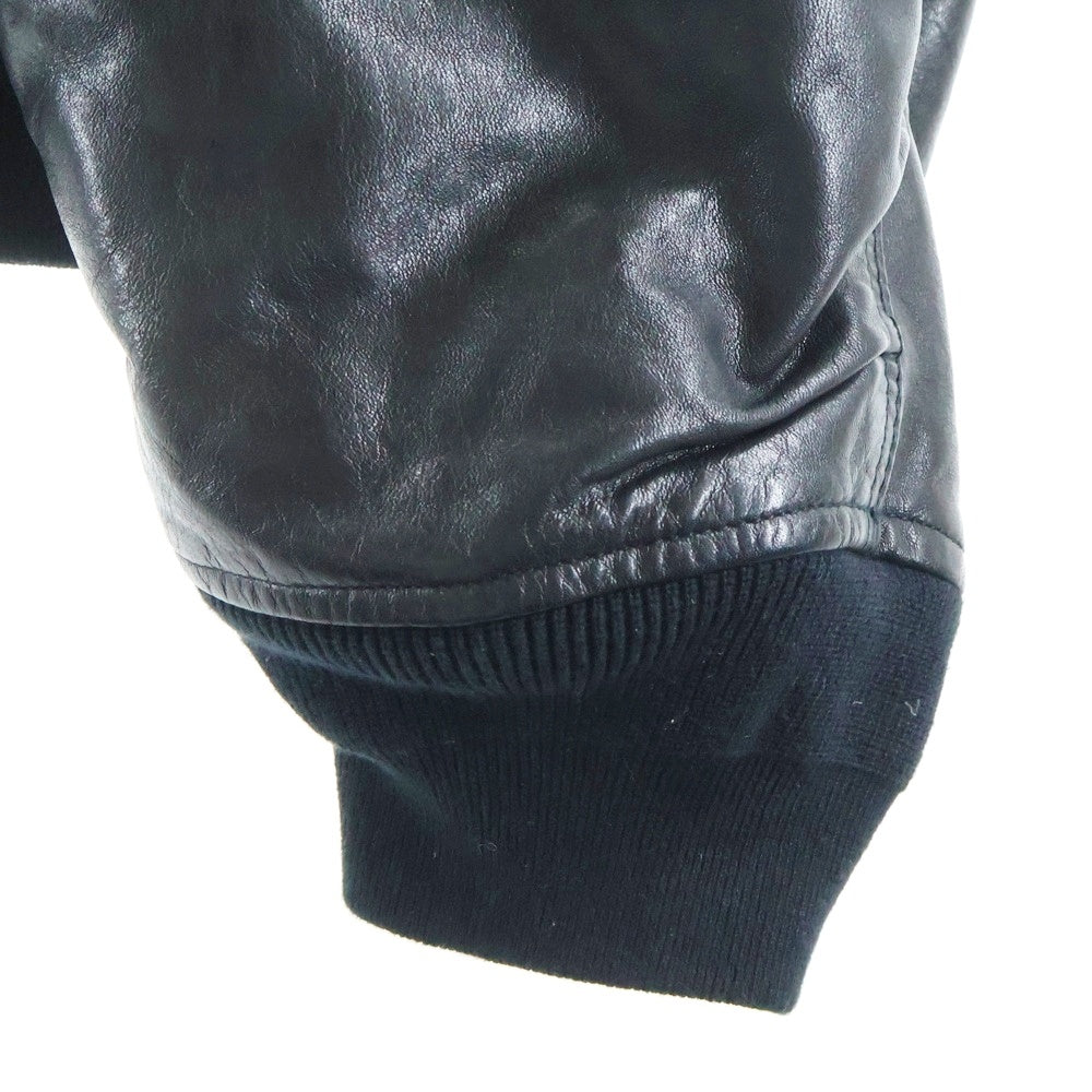 BALENCIAGA(バレンシアガ) 22AW MA-1 レザーボンバージャケット フード付き ブラック 750930 TOS17