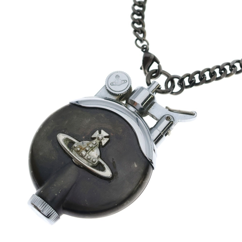 Vivienne Westwood(ヴィヴィアンウエストウッド) ヴィヴィアンウエストウッド チェーン オーブ オイルライター ネックレス シルバー/ブラック