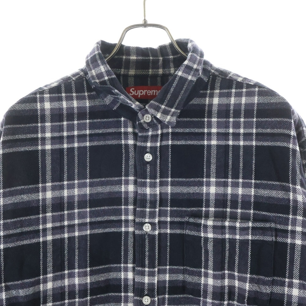 SUPREME(シュプリーム) 25SS Old English Plaid Flannel Shirt コットン フランネルシャツ ブラック