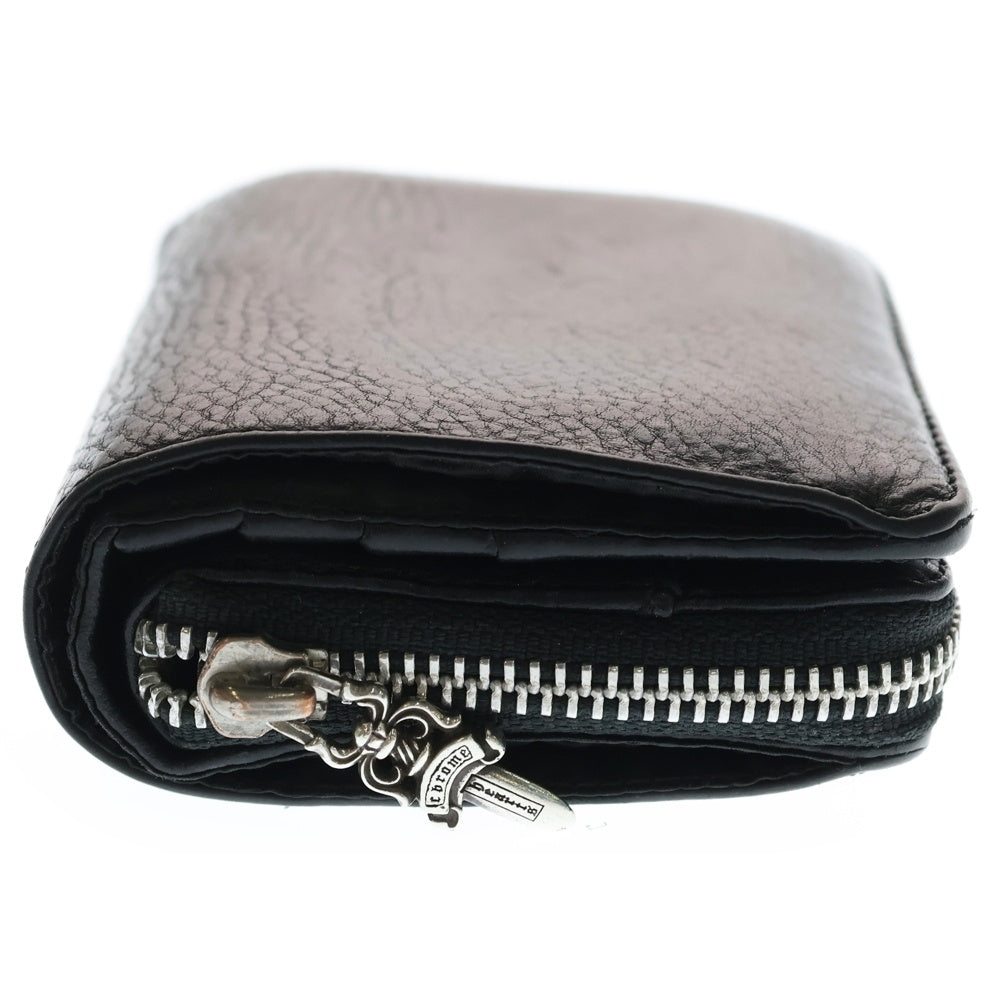 CHROME HEARTS(クロムハーツ) SQ ZIP BILL スクエアジップビル レザーウォレット 財布 ブラック BCA376