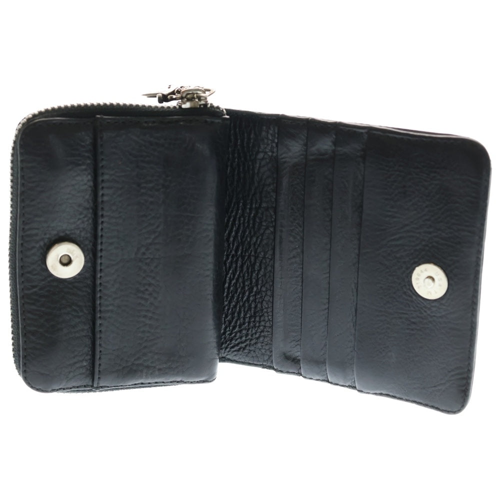 CHROME HEARTS(クロムハーツ) SQ ZIP BILL スクエアジップビル レザーウォレット 財布 ブラック BCA376