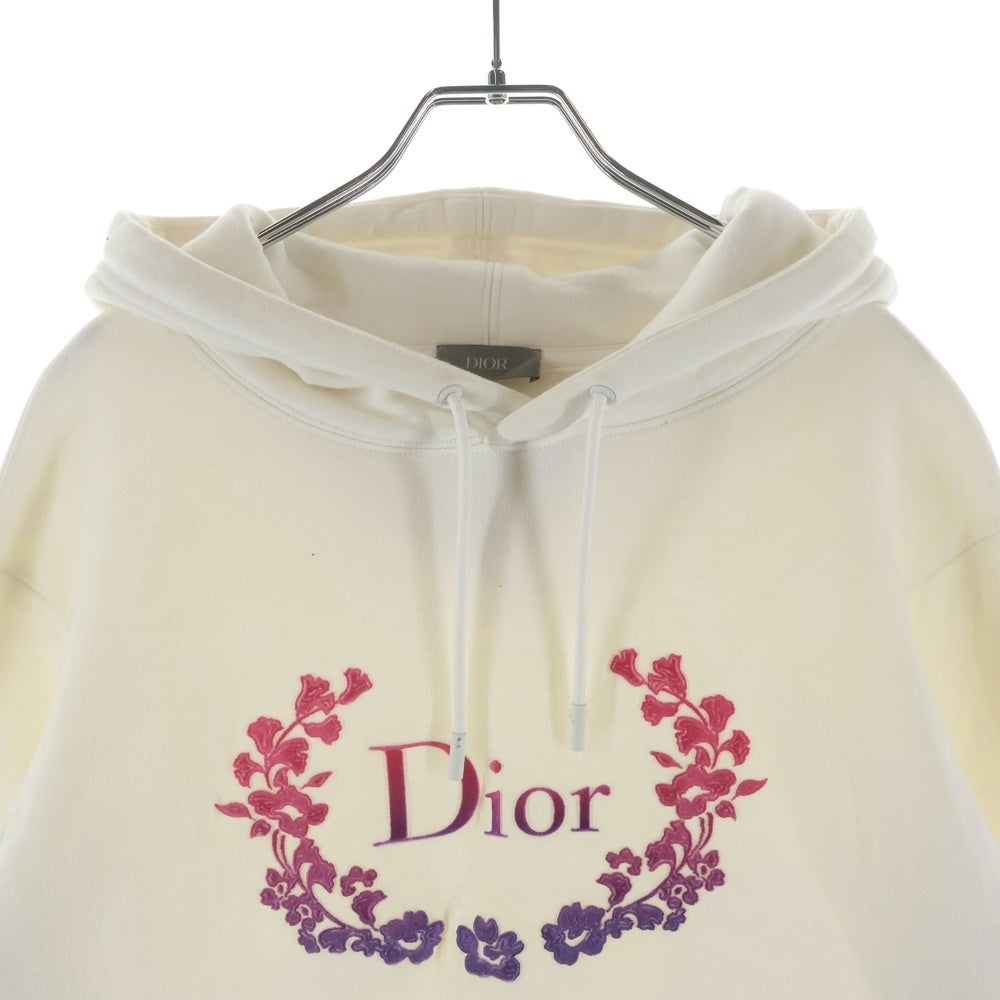 Christian Dior(クリスチャンディオール) 22AW フロントロゴ刺繍 プルオーバーパーカー フーディ ホワイト 313J691A0531