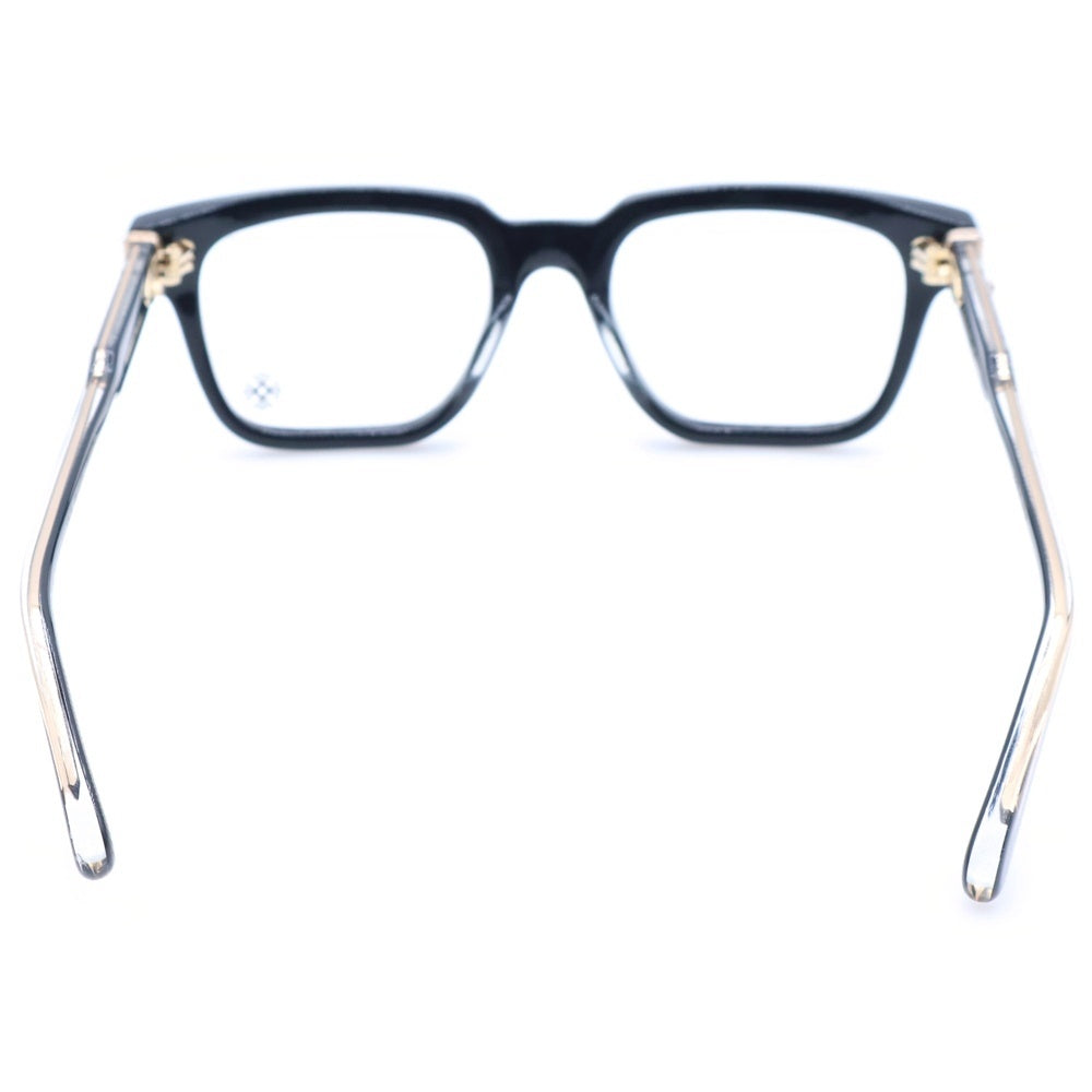 CHROME HEARTS(クロムハーツ) AMBIDIXTROUS BK-18KGP ウェリントンフレーム クリアレンズ メガネ 眼鏡 アイウェア ブラック/ゴールド