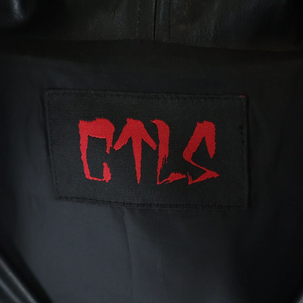 cvtvlist(カタリスト) フェイクレザージャケット フロントロゴ刺繍2401110303 ブラック