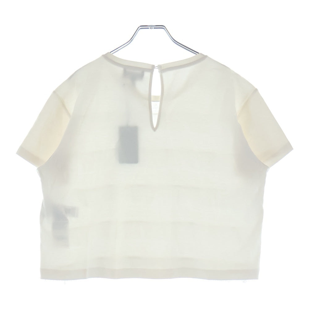 EMPORIO ARMANI(エンポリオアルマーニ) ロゴ刺繍 フロントフリンジデザインTシャツ ホワイト EW001518 AF12545 レディース