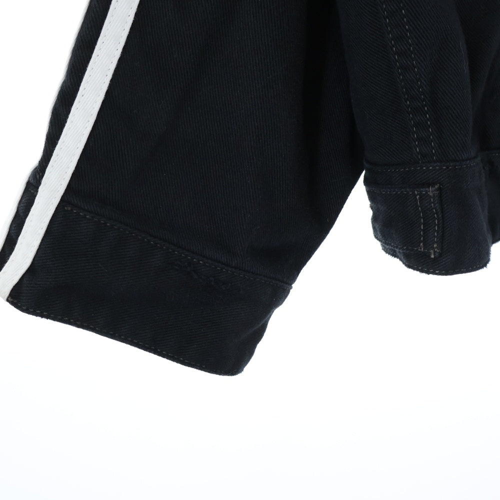BALENCIAGA(バレンシアガ) 23SS ×adidas クラッシュ加工 サイドライン デニムジャケット ブラック 724775 TNW54