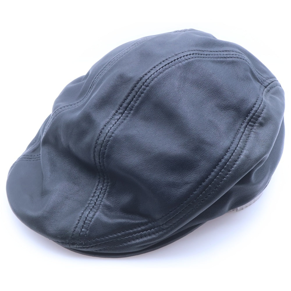 CHROME HEARTS(クロムハーツ) ホースシューリベット レザーハンチング 帽子 ブラック