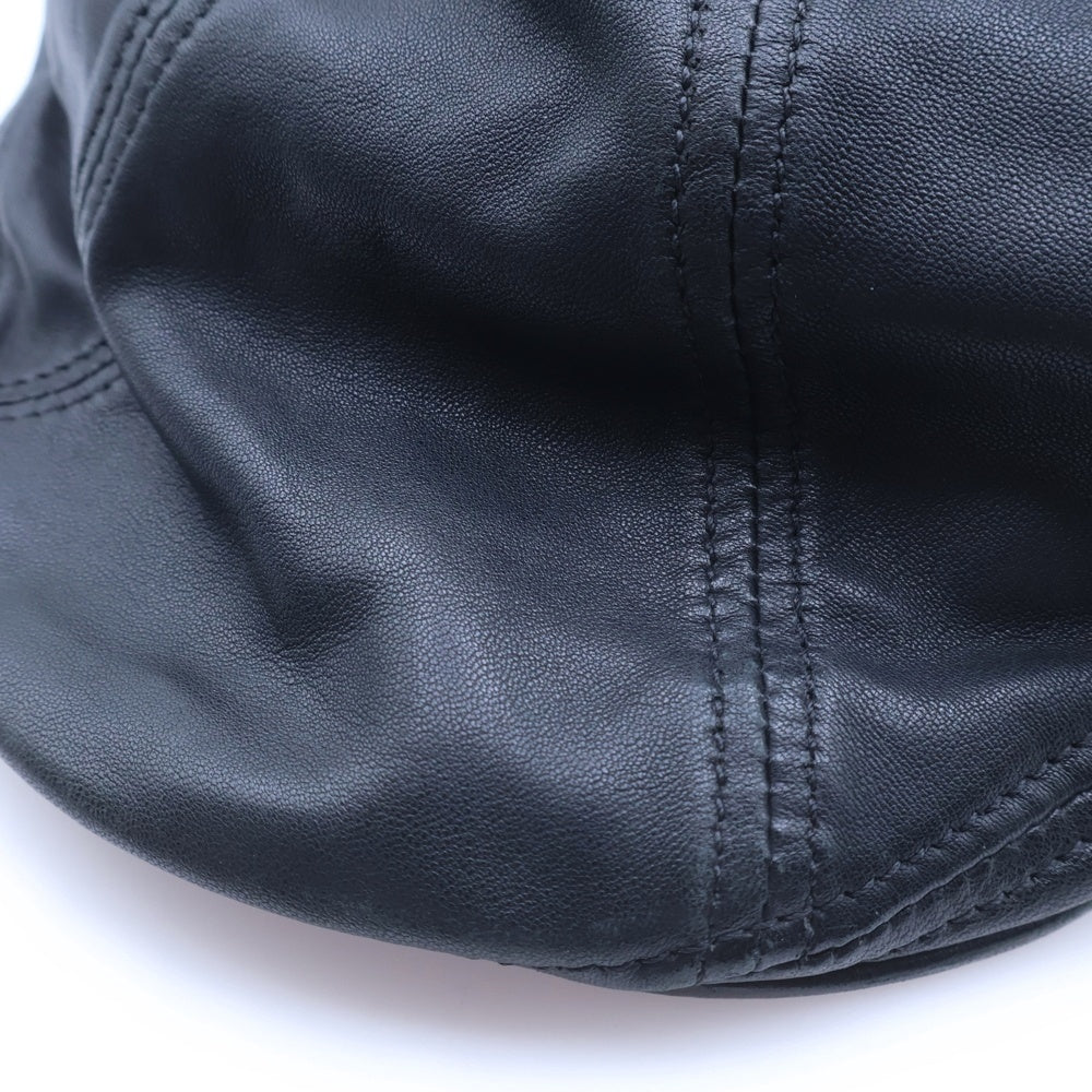 CHROME HEARTS(クロムハーツ) ホースシューリベット レザーハンチング 帽子 ブラック