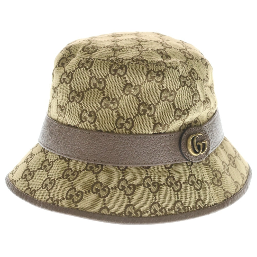 GUCCI(グッチ) GGキャンバス フェドラハット バケットハット ブラウン