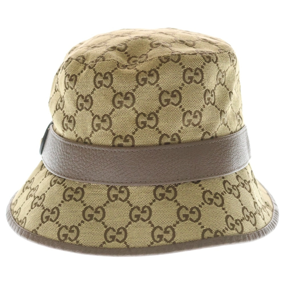 GUCCI(グッチ) GGキャンバス フェドラハット バケットハット ブラウン