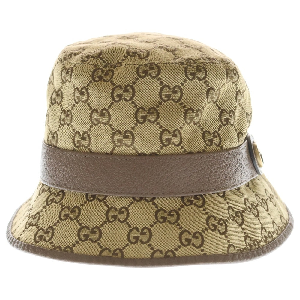 GUCCI(グッチ) GGキャンバス フェドラハット バケットハット ブラウン