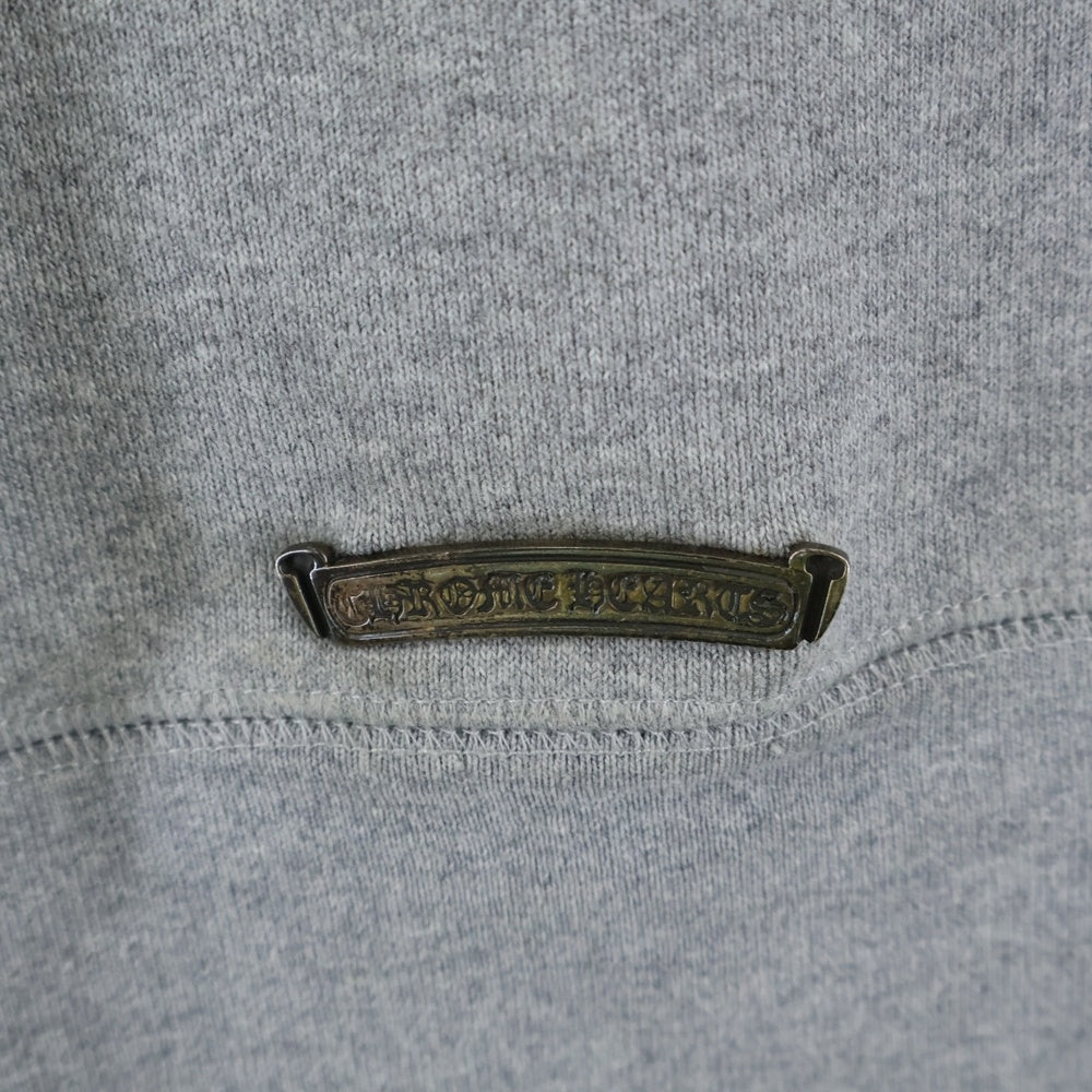 CHROME HEARTS(クロムハーツ) Y NOT ZIP GYN U PAPER JAM ラベル付きクロスパッチジップパーカー フーディー グレー