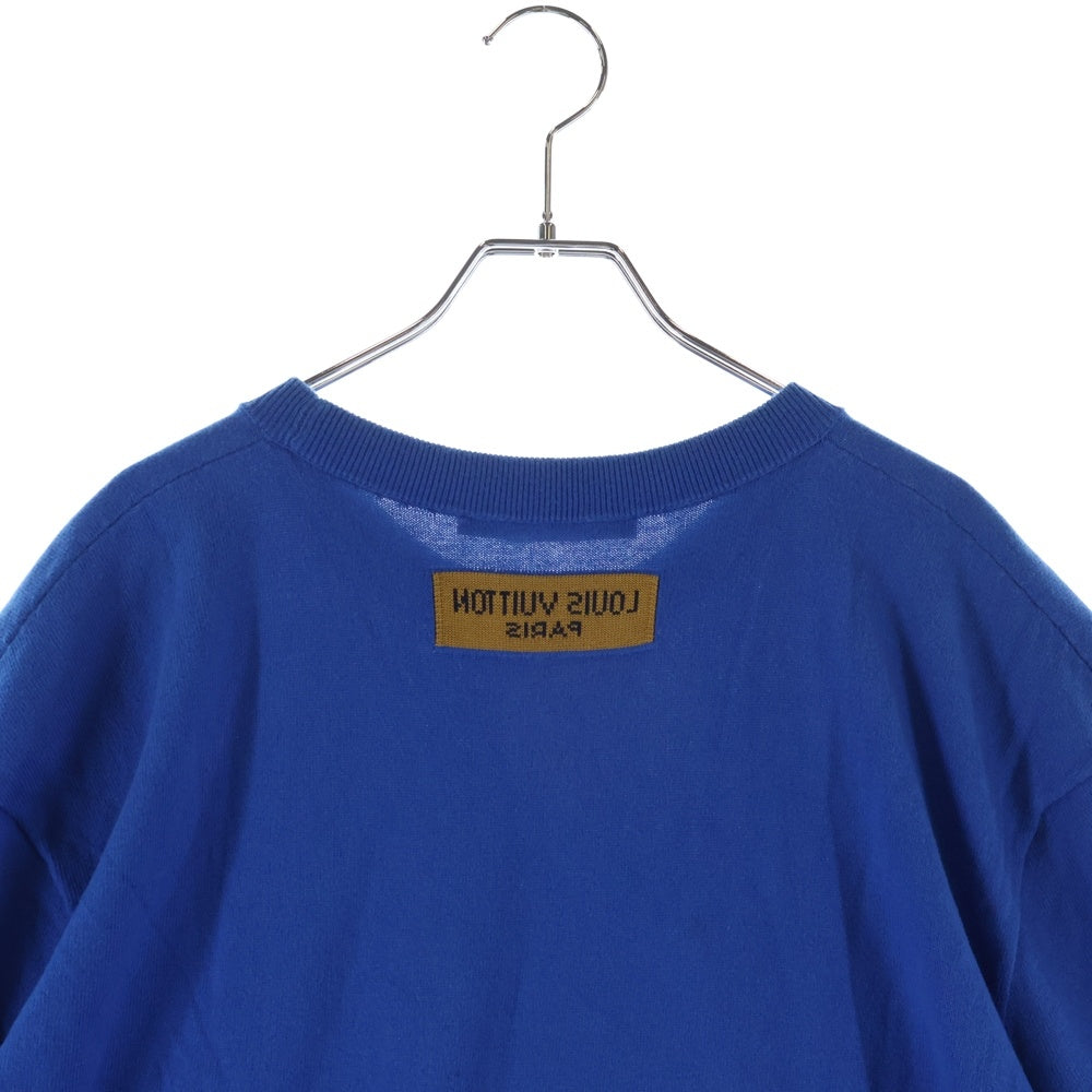 LOUIS VUITTON(ルイヴィトン) 21AW エブリデイ LV クルーネック 半袖ニット Tシャツ RM212 DB0 HLN84W ブルー/ホワイト
