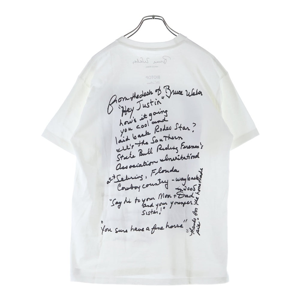 Bruce Weber(ブルースウェーバー) ×BIOTOP フォトプリント 半袖Tシャツカットソー ホワイト BOM-70700-A