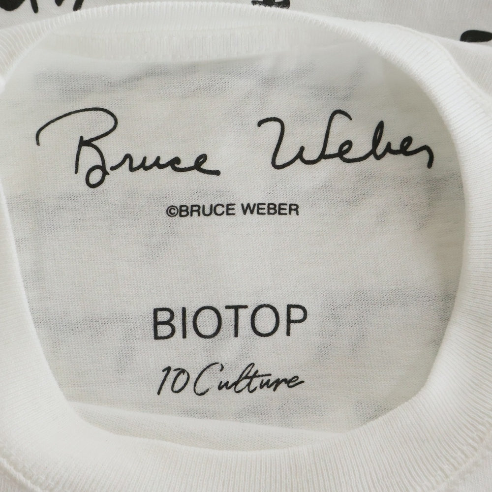 Bruce Weber(ブルースウェーバー) ×BIOTOP フォトプリント 半袖Tシャツカットソー ホワイト BOM-70700-A