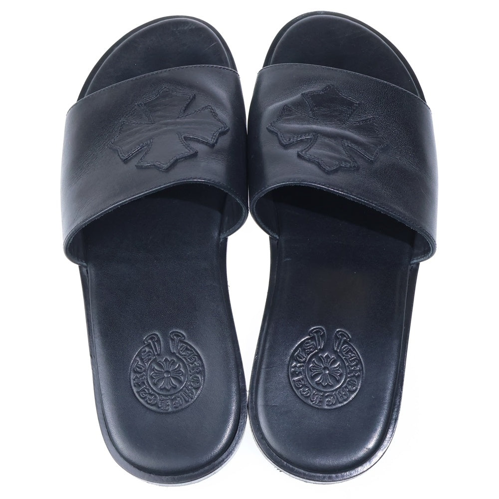 CHROME HEARTS(クロムハーツ) CH SLIDE LEATHER CHプラスパッチレザーサンダル ブラック