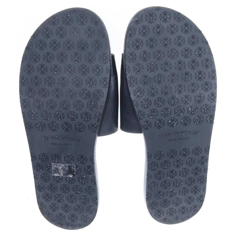 CHROME HEARTS(クロムハーツ) CH SLIDE LEATHER CHプラスパッチレザーサンダル ブラック