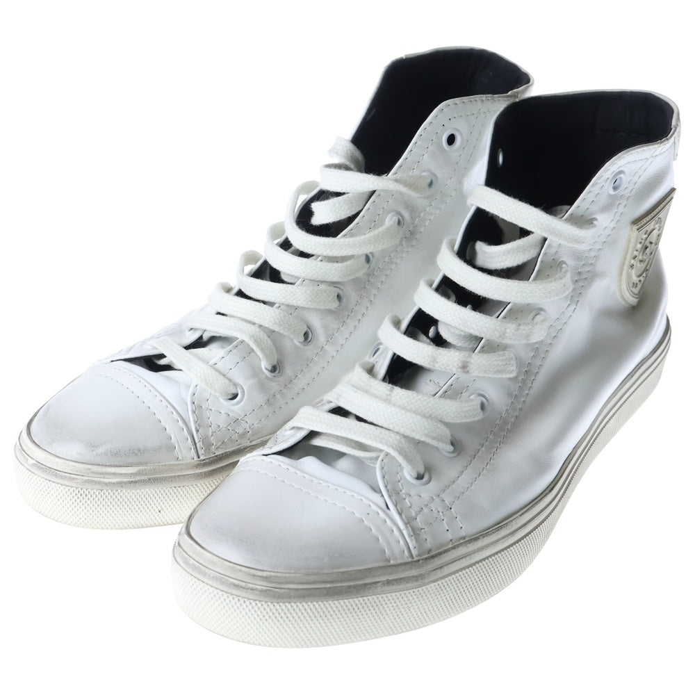 SAINT LAURENT PARIS(サンローランパリ) ロゴパッチ ヴィンテージ加工 ハイカットスニーカー ホワイト RF513831
