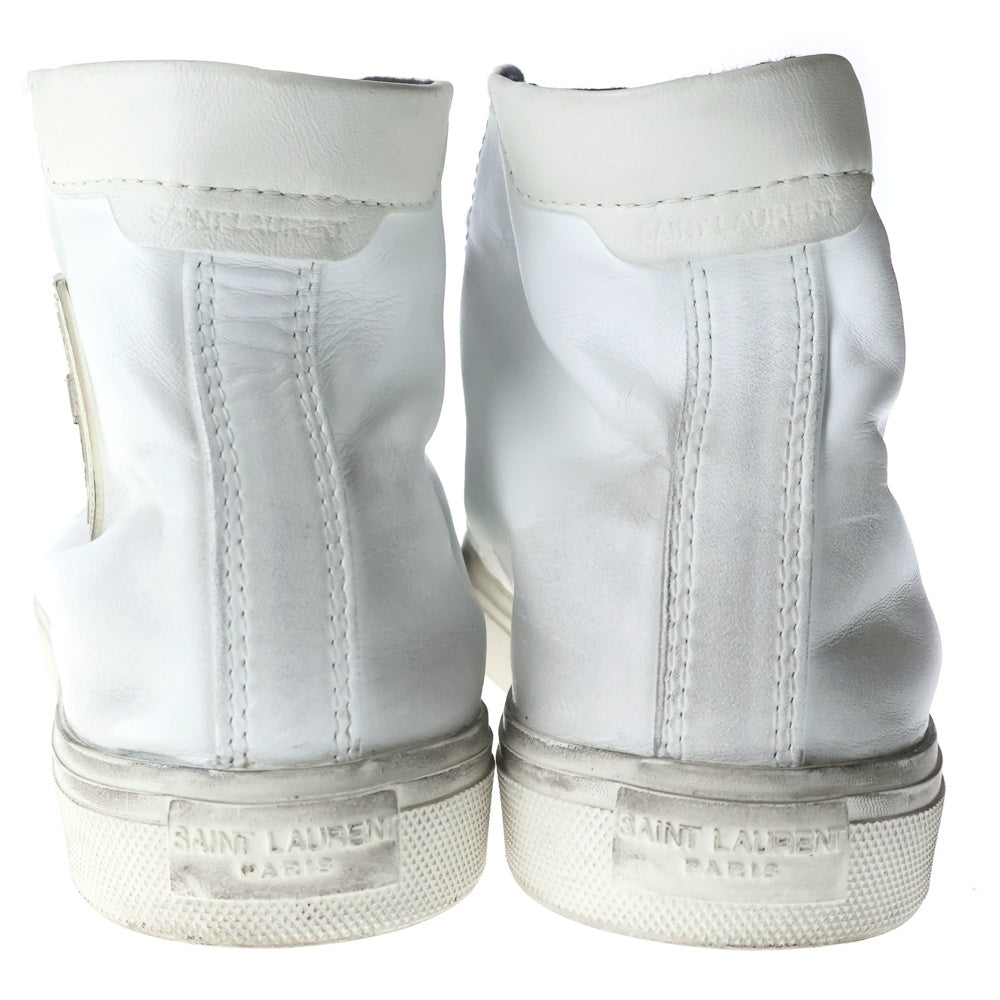SAINT LAURENT PARIS(サンローランパリ) ロゴパッチ ヴィンテージ加工 ハイカットスニーカー ホワイト RF513831