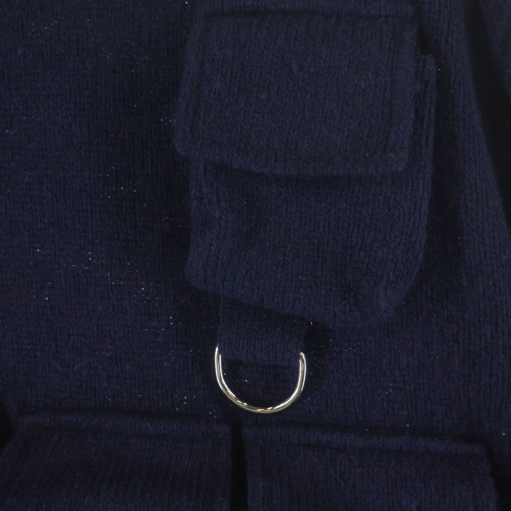 PRADA(プラダ) 24SS Shetland wool crew-neck sweater クルーネックニットセーター ネイビー UMB741 S000 14D7