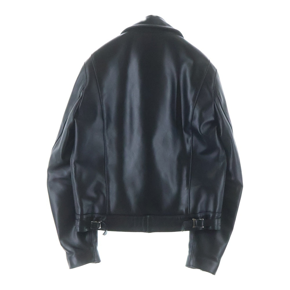 Lewis Leathers(ルイスレザー) Cyclone Cow Hide サイクロン カウハイド タイトフィット ダブルライダースレザージャケット ベージュジッパーテープ ブラック