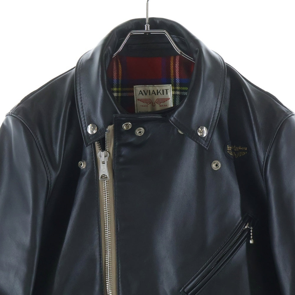 Lewis Leathers(ルイスレザー) Cyclone Cow Hide サイクロン カウハイド タイトフィット ダブルライダースレザージャケット ベージュジッパーテープ ブラック