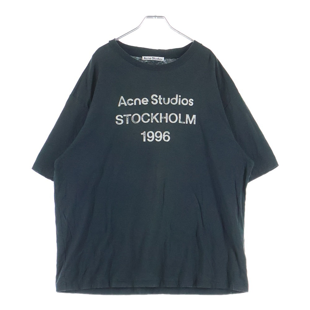 Acne Studios(アクネ ストゥディオズ) 1996 フロントロゴプリント半袖Tシャツカットー ブラック FN-UX-TSHI000013