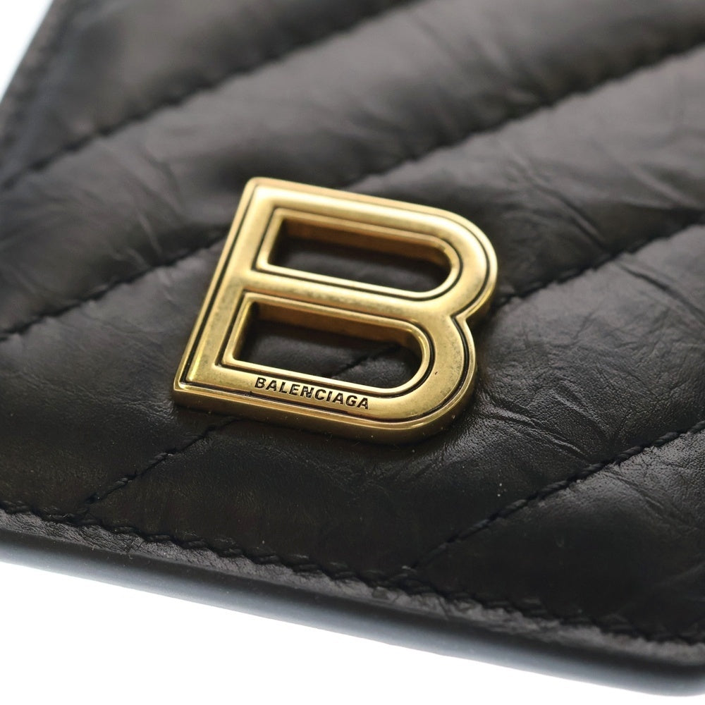 BALENCIAGA(バレンシアガ) キルテッド マグネットパスケース カードケース ブラック レディース