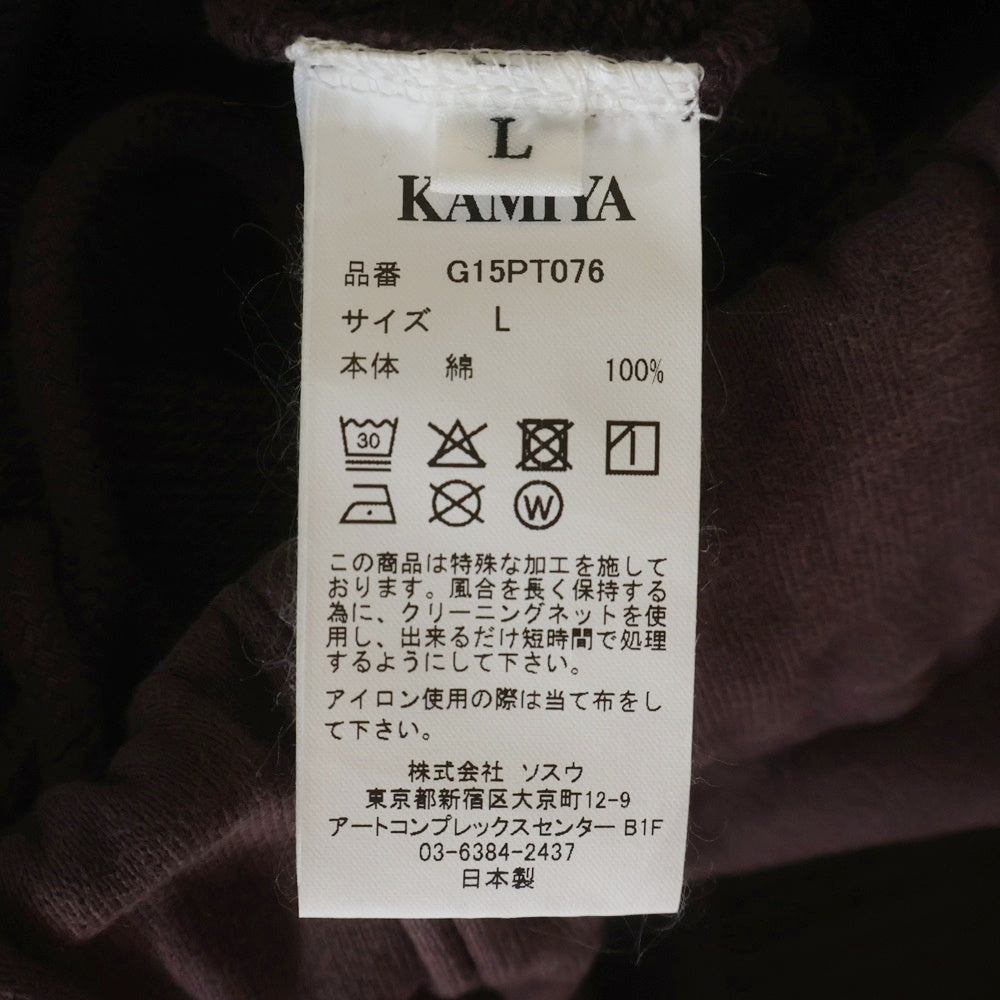 KAMIYA(カミヤ) 25AW SKULL FLAME Distressed Sweat Pants スカルフレームプリント スウェットパンツ ブラウン G15PT076